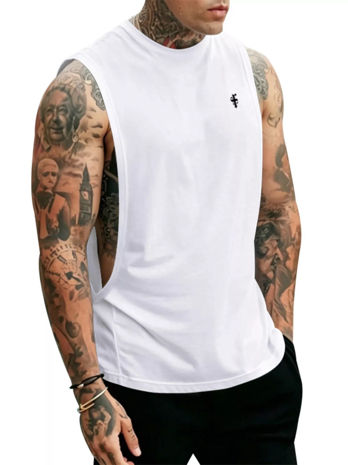 Men's Full Size Round Neck Tank Top Plus Size