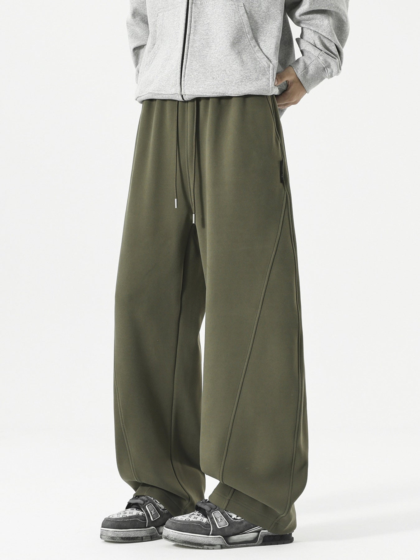Men's Plus Size Wide Leg Casual Drawstring Pants
