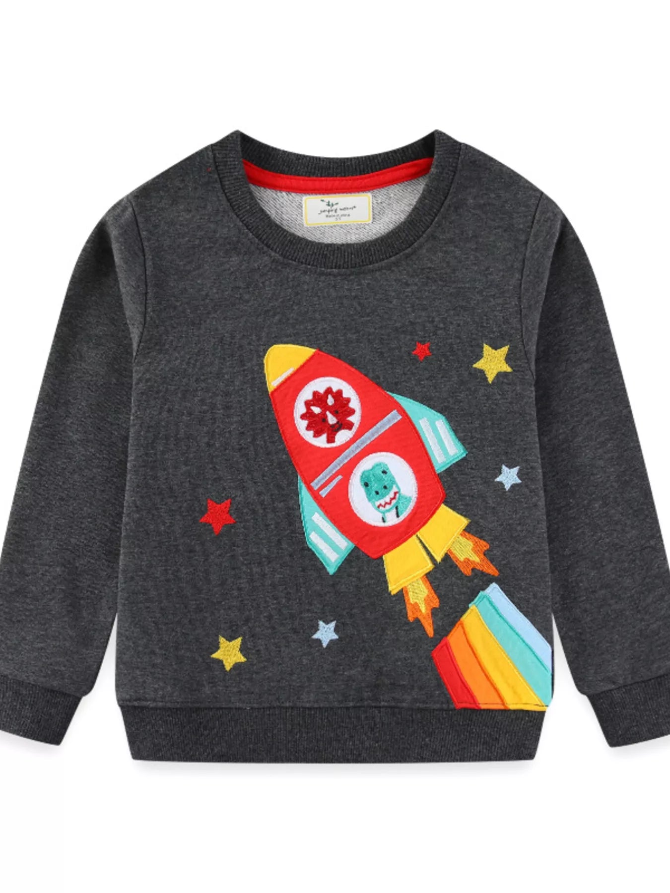 Children's Rocket Applique Crew Neck Sweatshirt