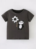 Children's Panda Graphic Short Sleeve T-Shirt
