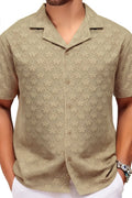 Men's Plus Size Button Down Short Sleeve Shirt