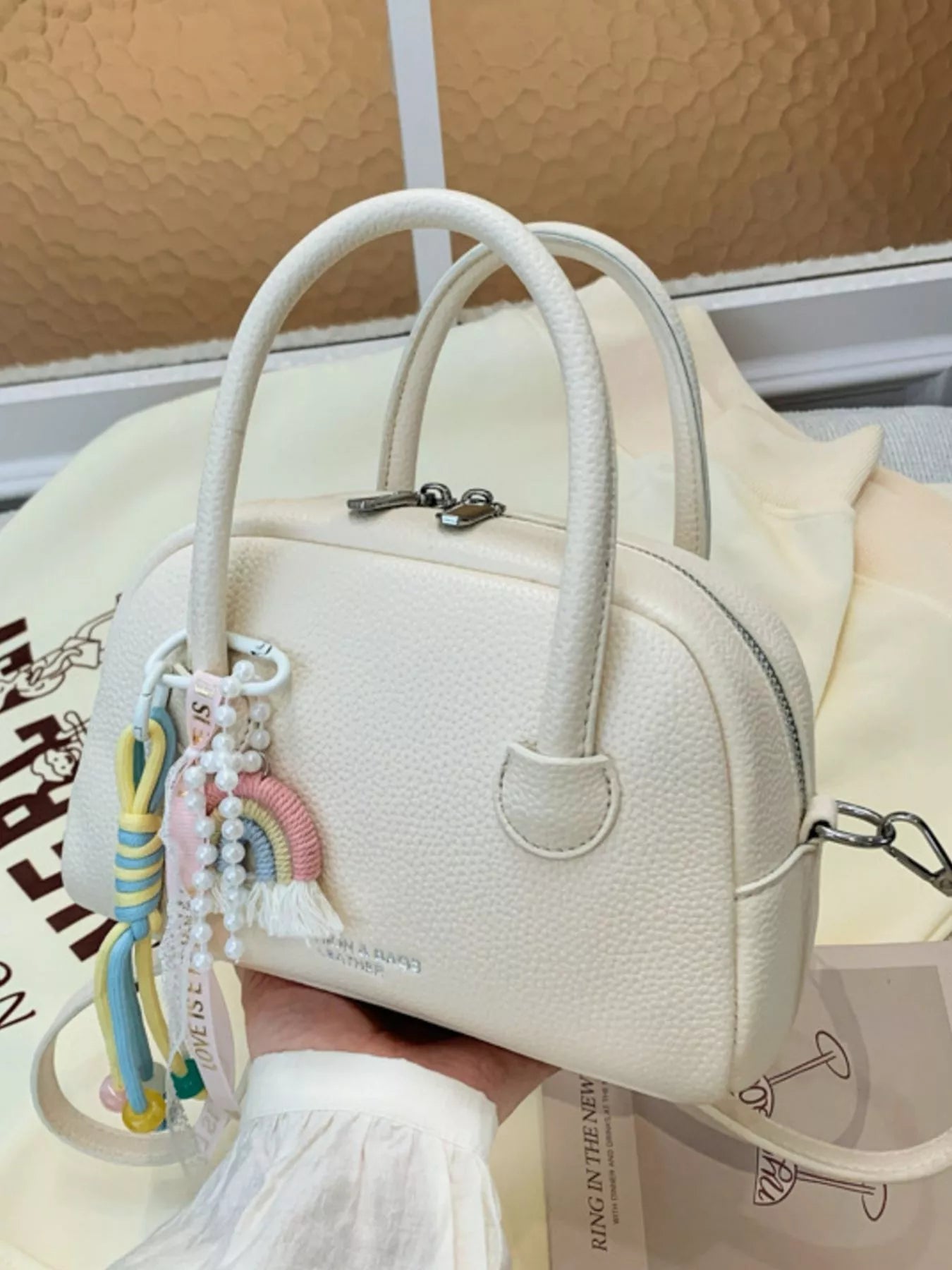 Charm Decor Crossbody Bag