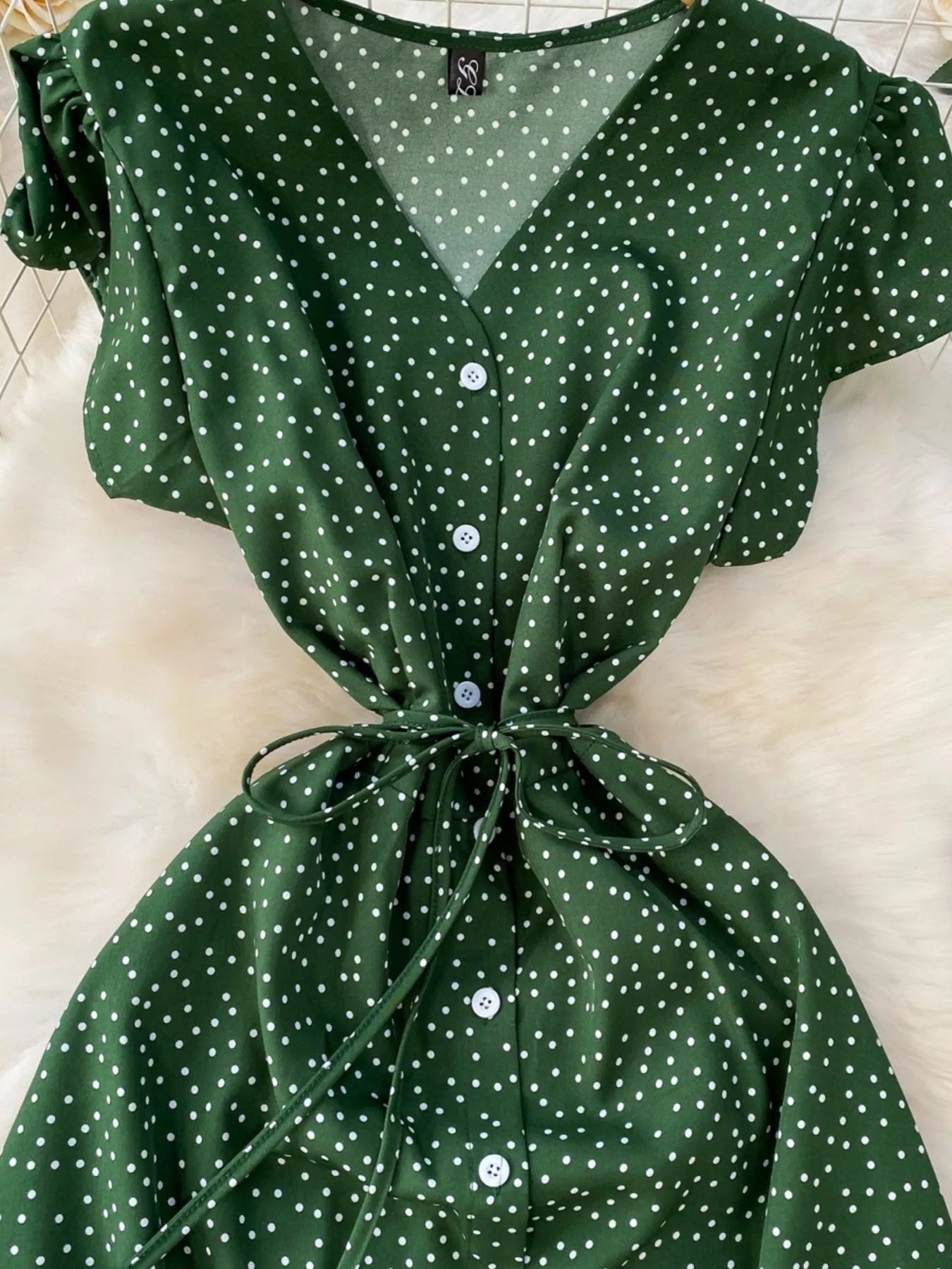 Polka Dot Button-Down Dress