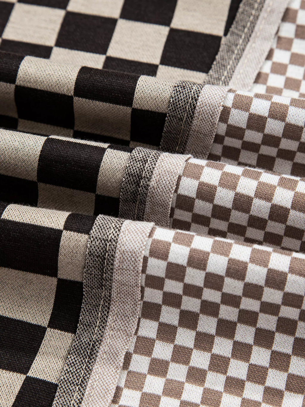 Mixed Checkered Pattern Patchwork High Low Casual Top