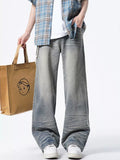 Men's Vintage Wash Wide Leg Jeans