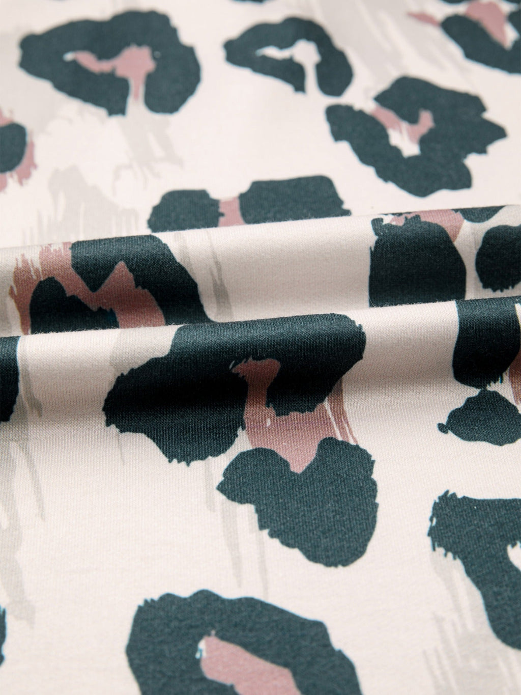 \Leopard Print Button Contrast Collared Short Sleeve Blouse