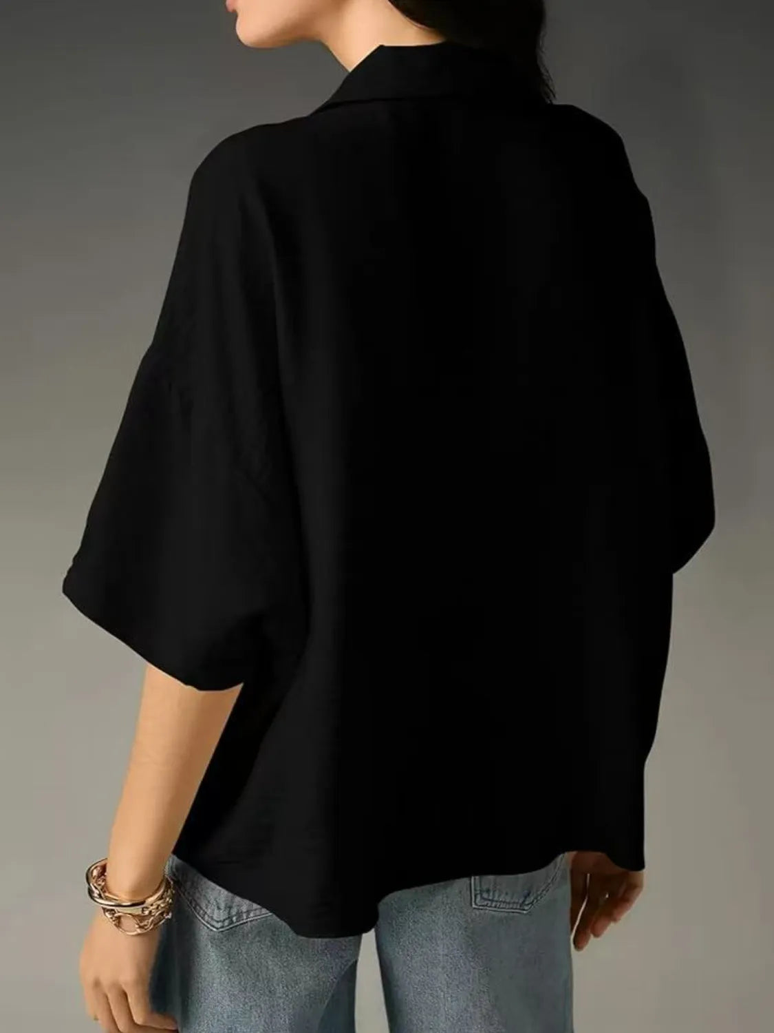 Collared Neck Half Sleeve Blouse