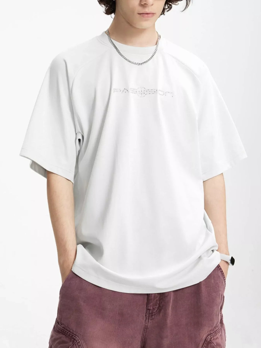 Men's Letter Round Neck Half Sleeve T-Shirt