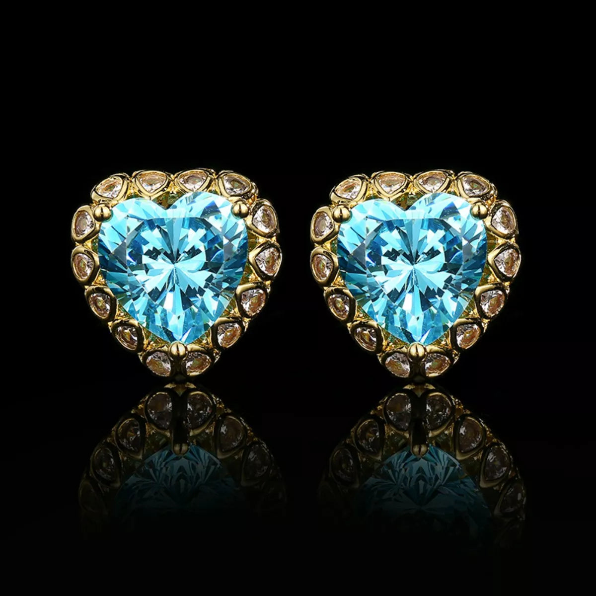 Heart-Shaped Stud Earrings