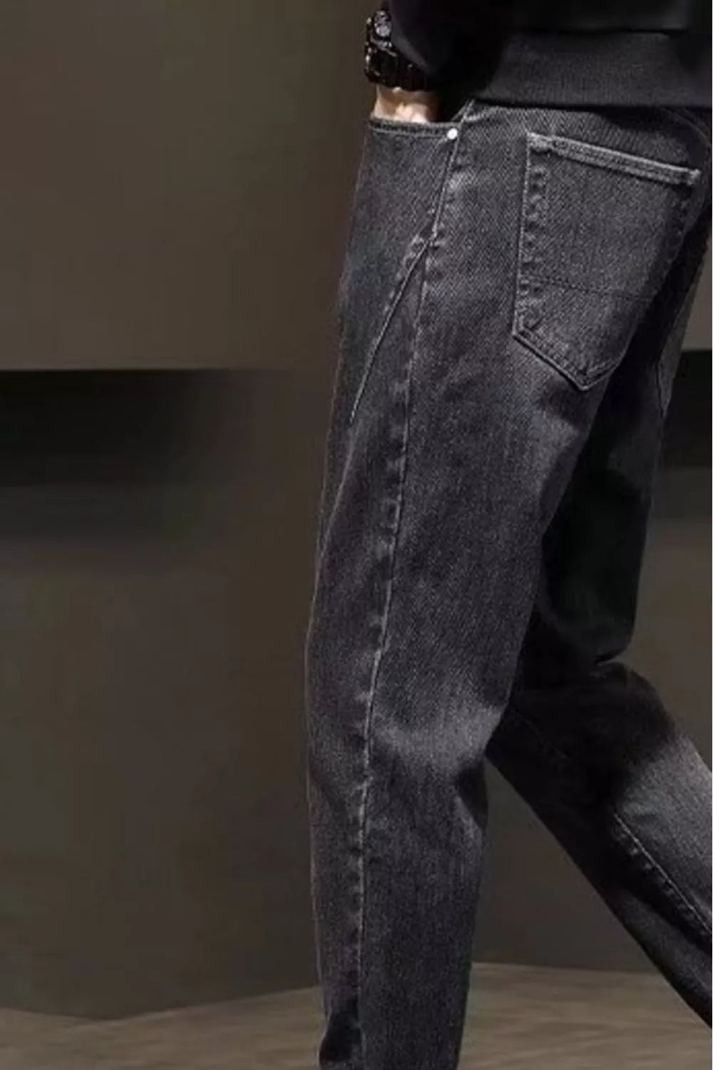 Men's Plus Size Wash Straight Leg Jeans