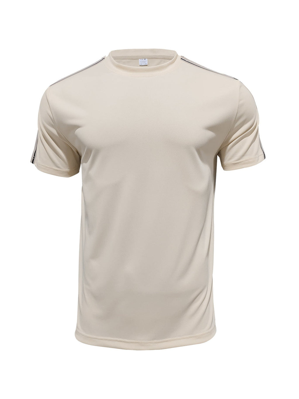 Men's Full Size Striped Shoulder Casual T-Shirt Plus Size