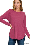 Zenana Baby Waffle Long Sleeve Top