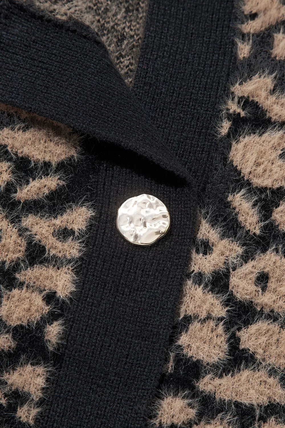 Leopard Print Knit Sleeveless Regular Wash Sweater Vest