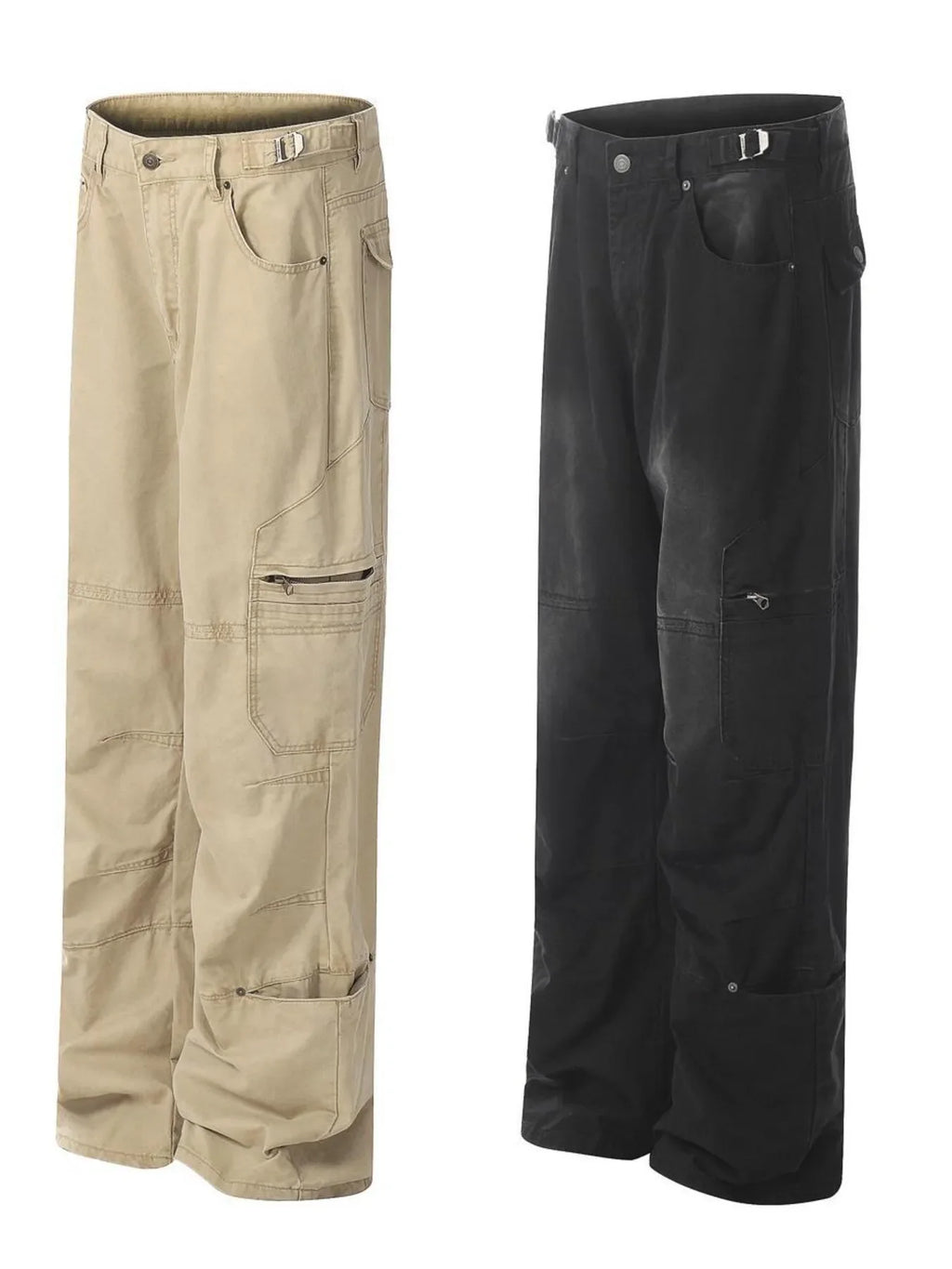 Men's Vintage Wide Leg Cargo Jeans