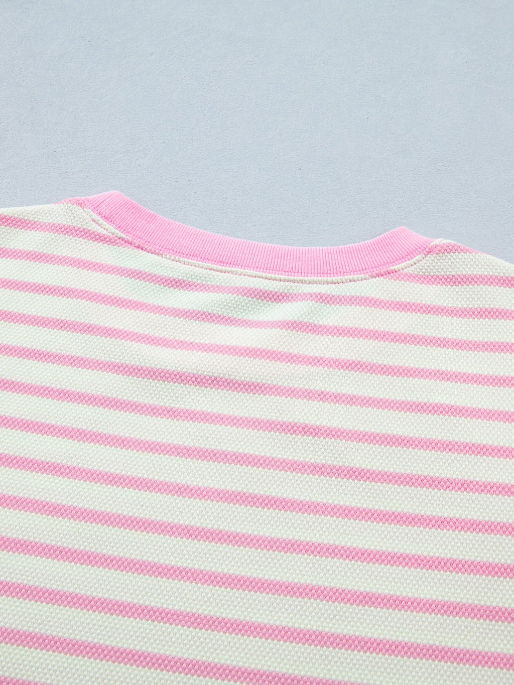 Stripe Ruffled Short Sleeve Patchwork Blouse