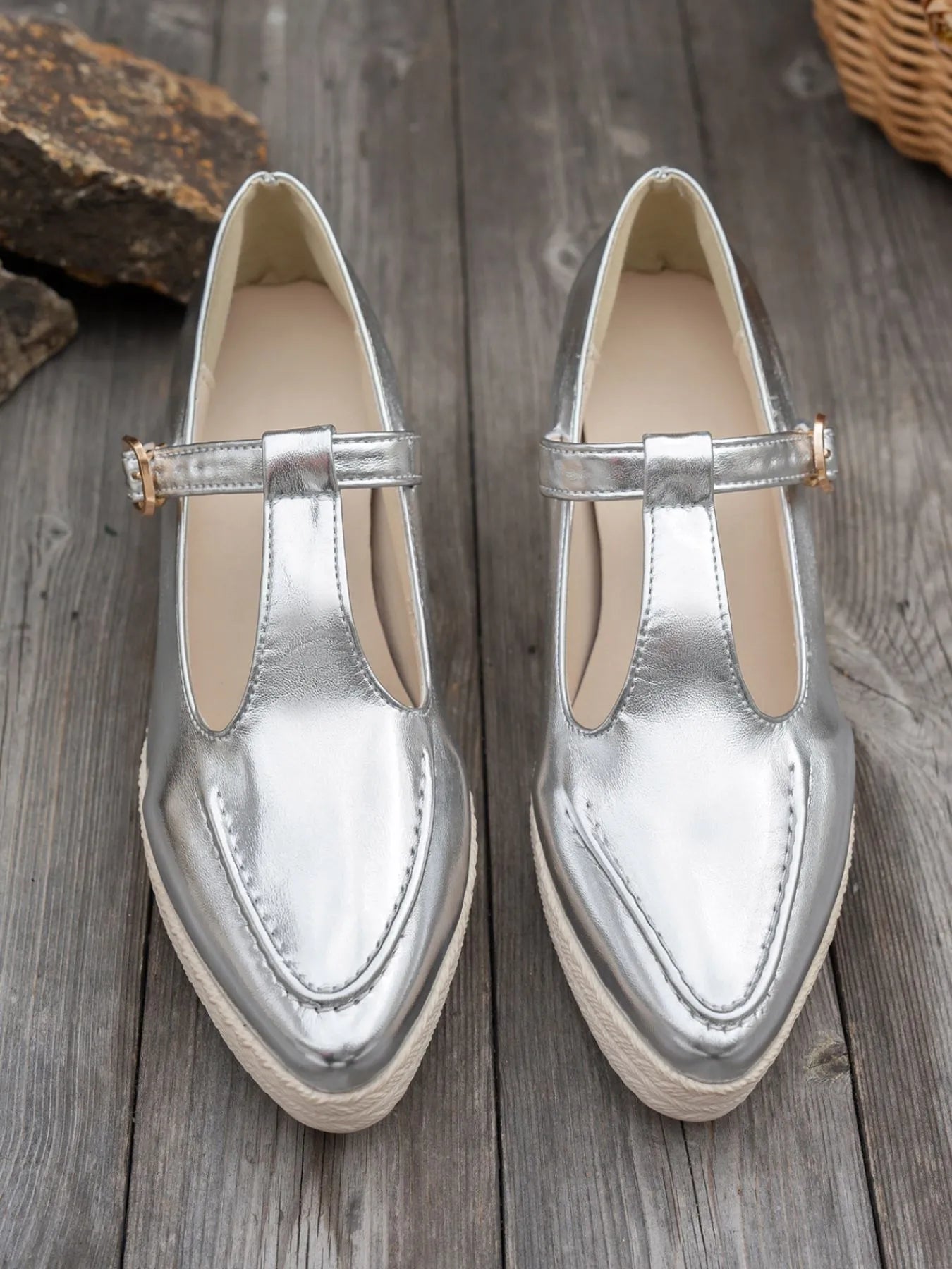 Point Toe Wedge Loafers