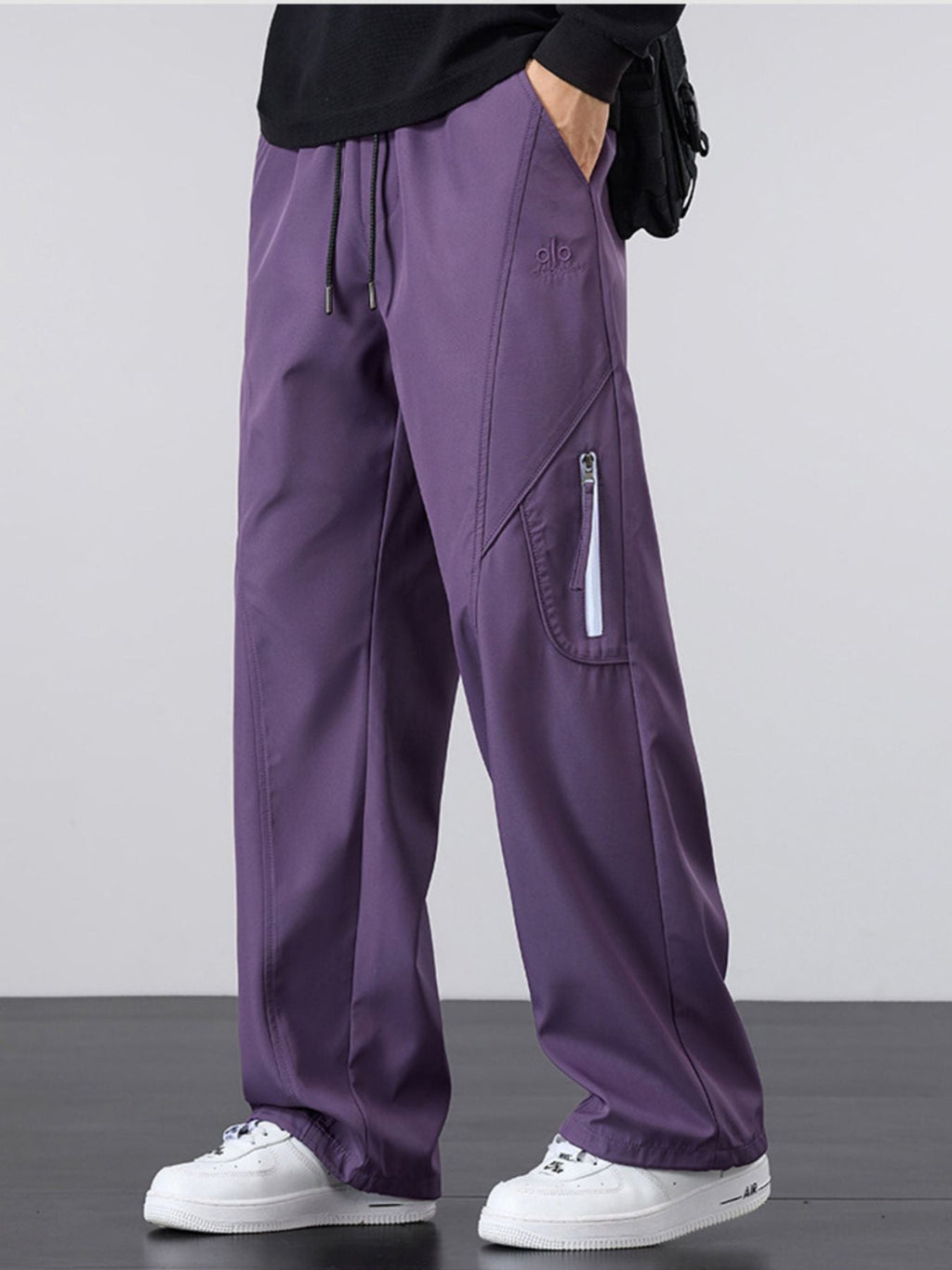 Men's Plus Size Loose Fit Cargo Pants with Zipper Pocket