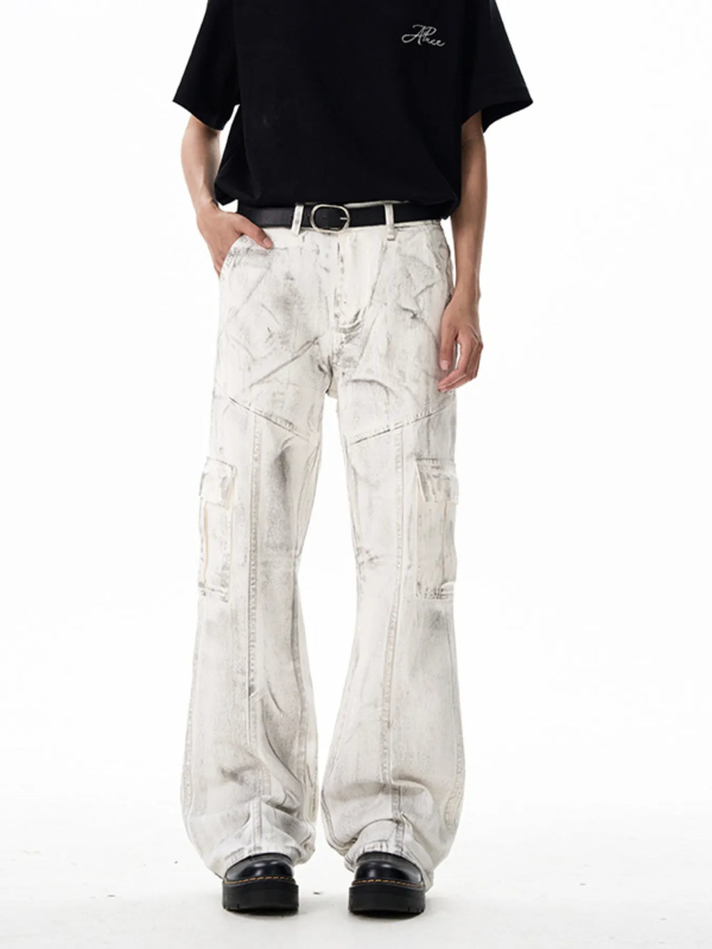 Men's Wide Leg Cargo Jeans