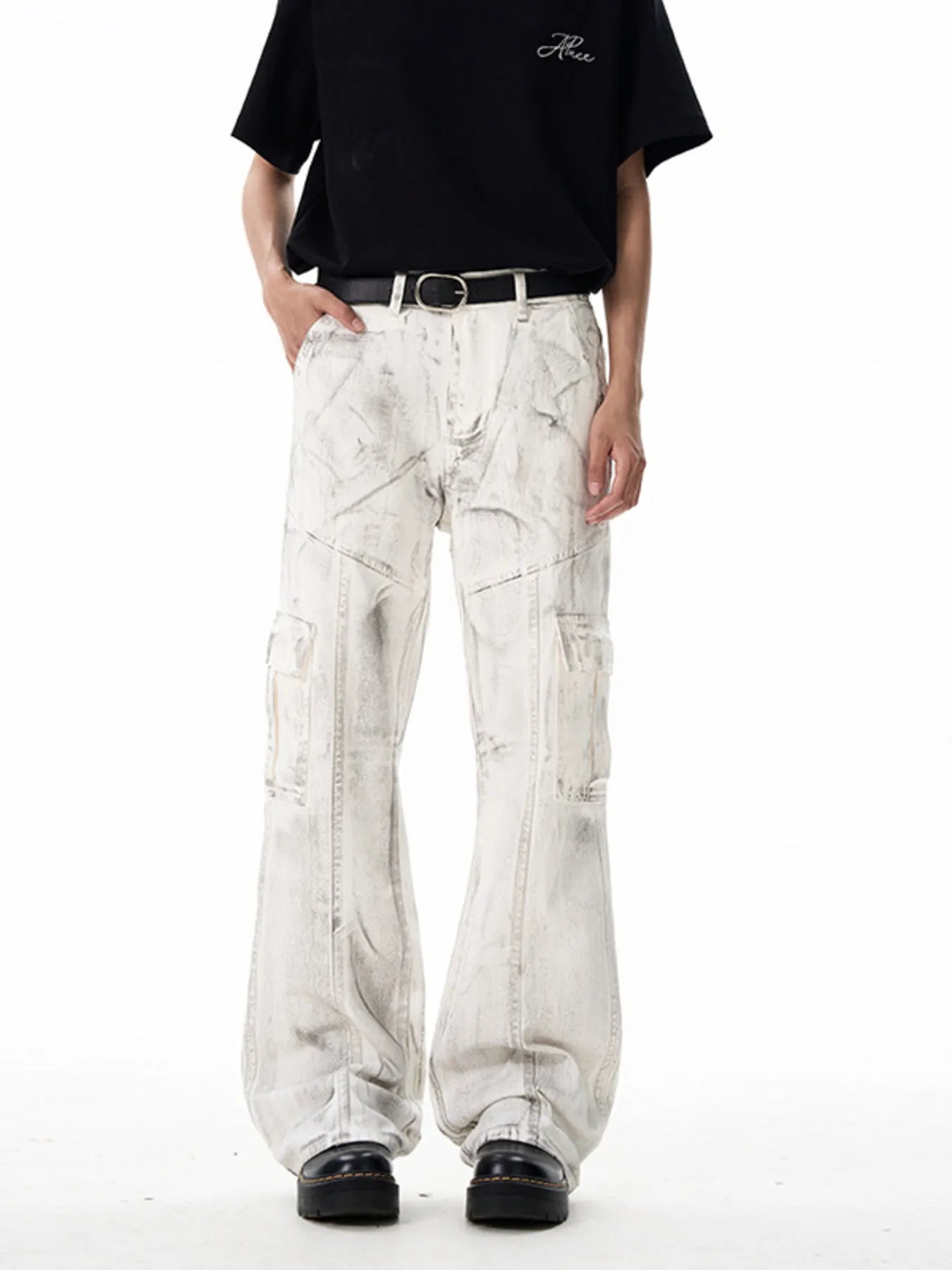Men's Wide Leg Cargo Jeans