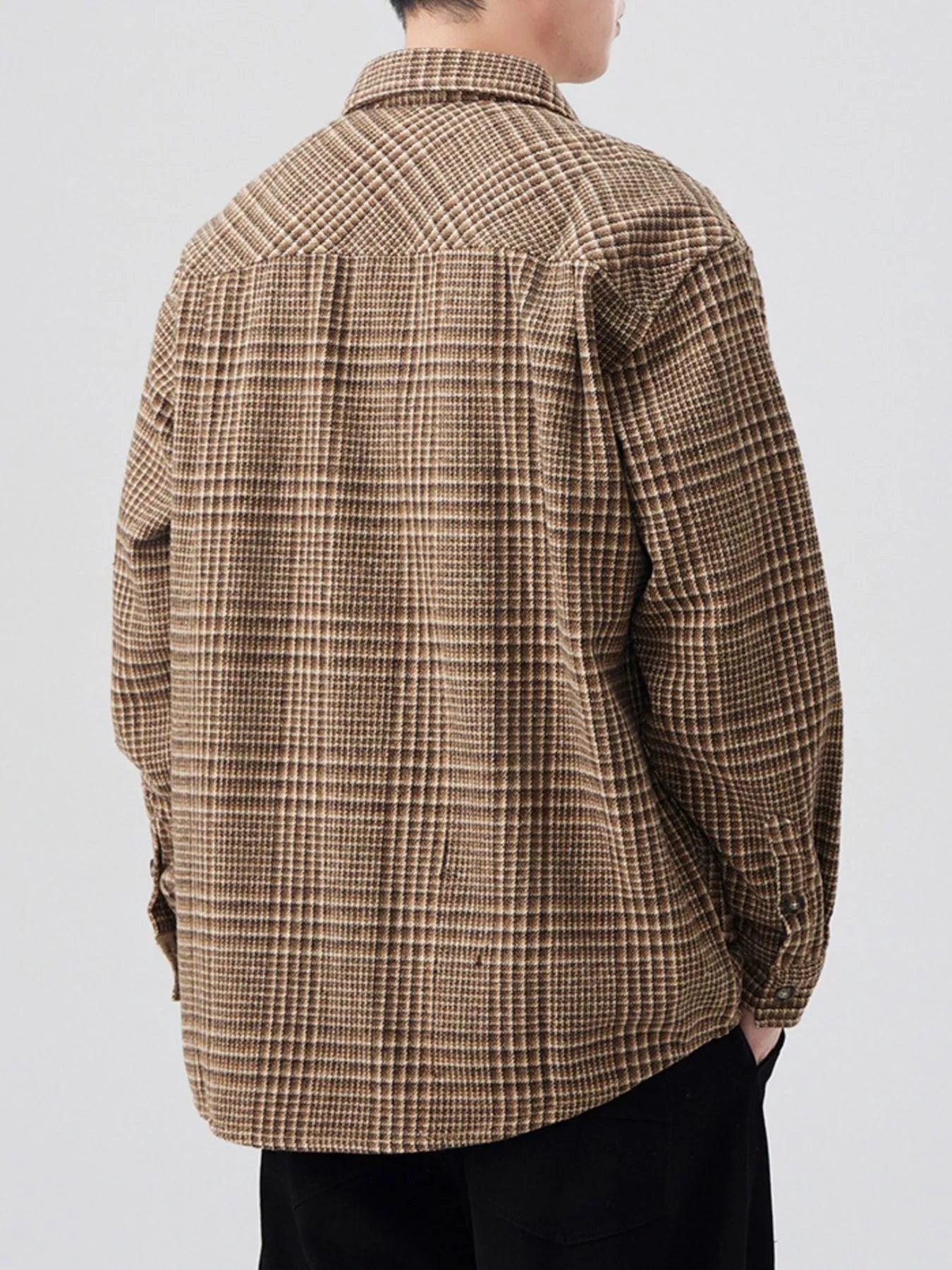 Men's Plus Size Plaid Button Up Long Sleeve Shirt