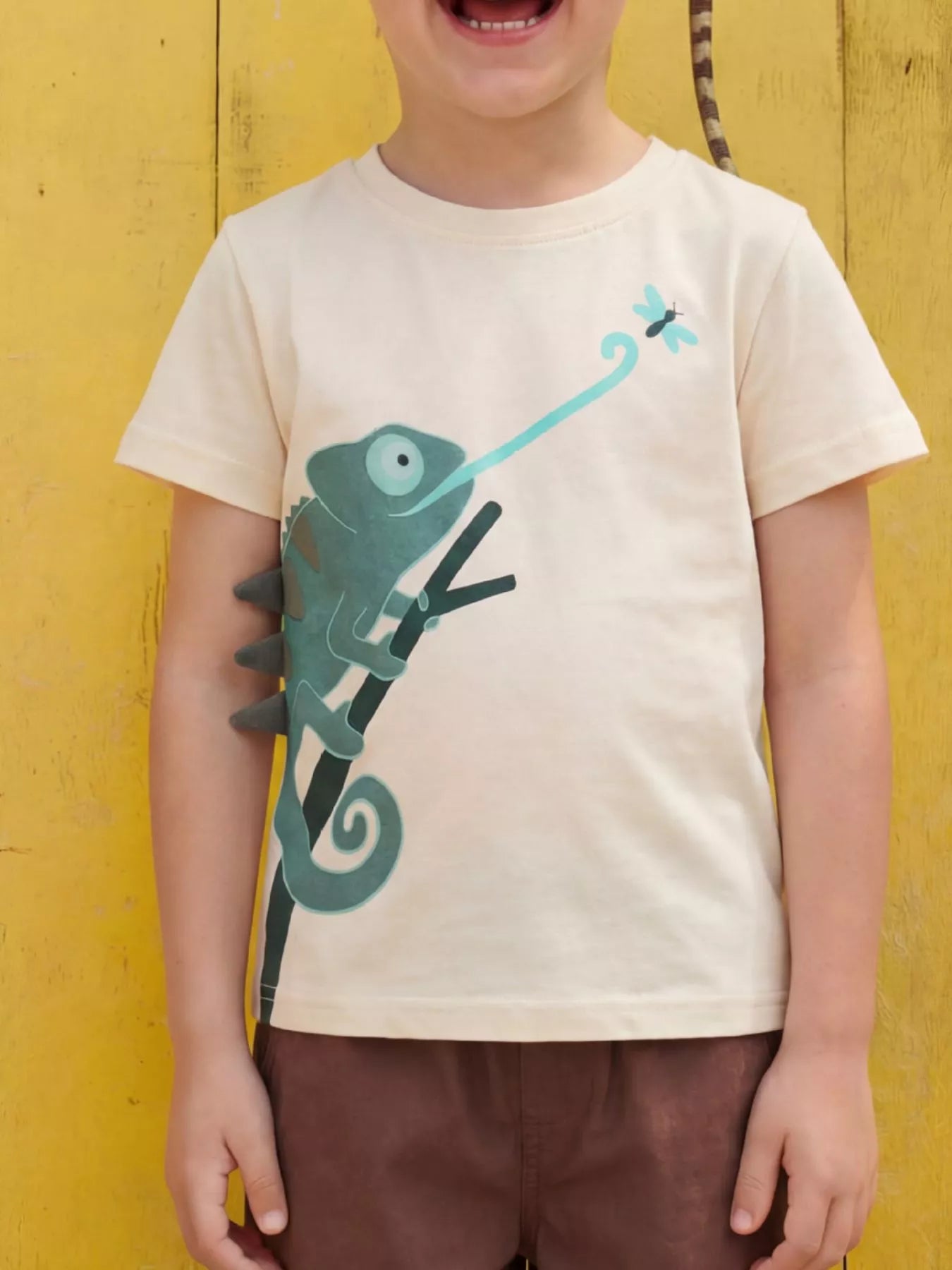 Children's Chameleon Catching Insect Graphic T-Shirt