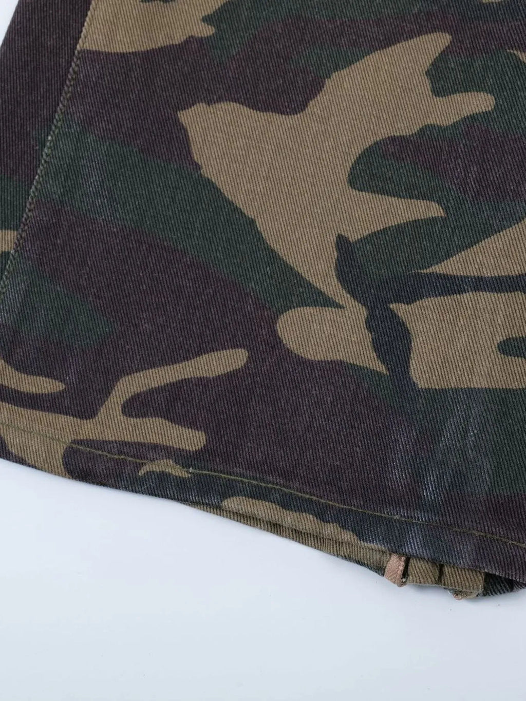 Men's Camouflage Bootcut Jeans with Seam Detail