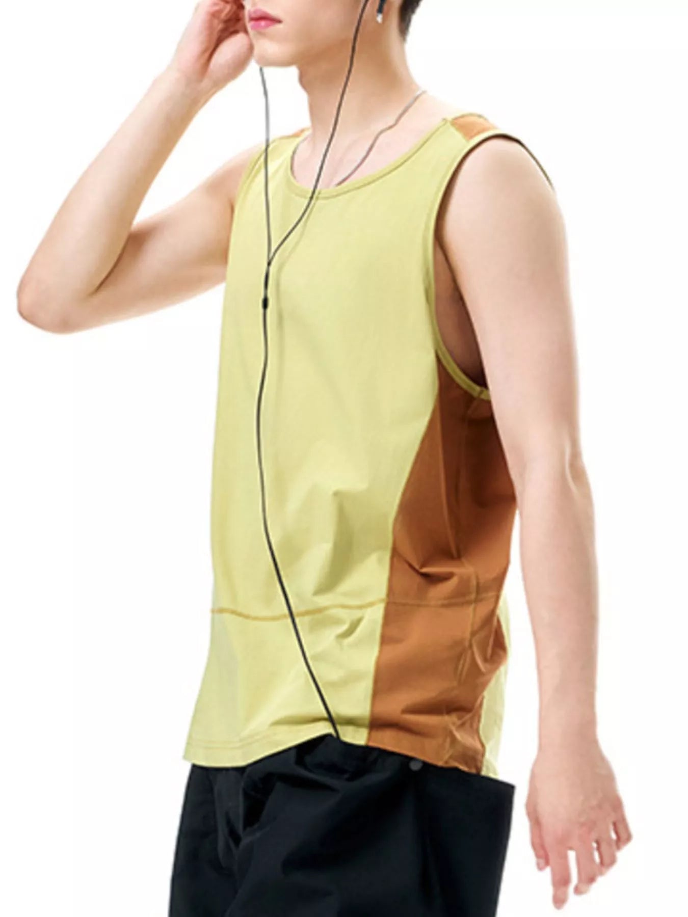 Men's Color Block Round Neck Tank