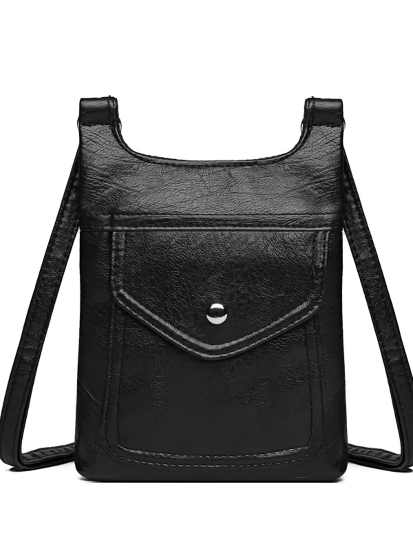 Adjustable Strap Leather Crossbody Bag
