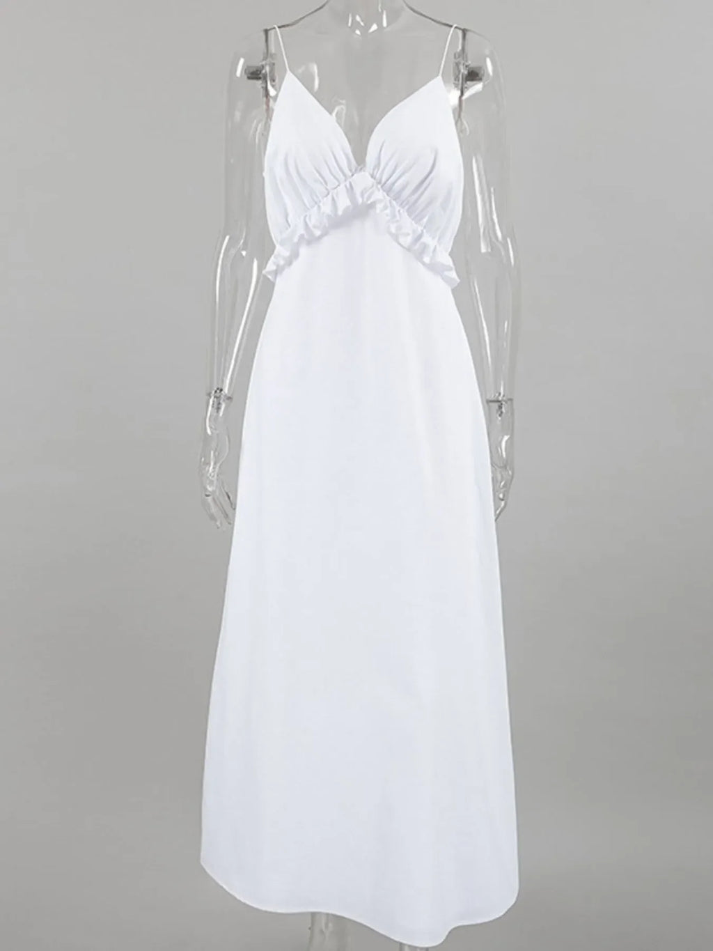 Ruffled V-Neck Maxi Dress