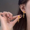 Bowknot Tassel Drop Earrings