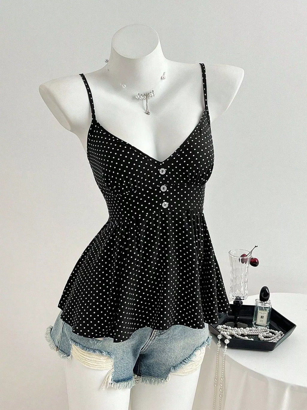 Polka Dot V-Neck Cami