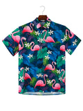 Men's Plus Size Printed Button Up Short Sleeve Shirt
