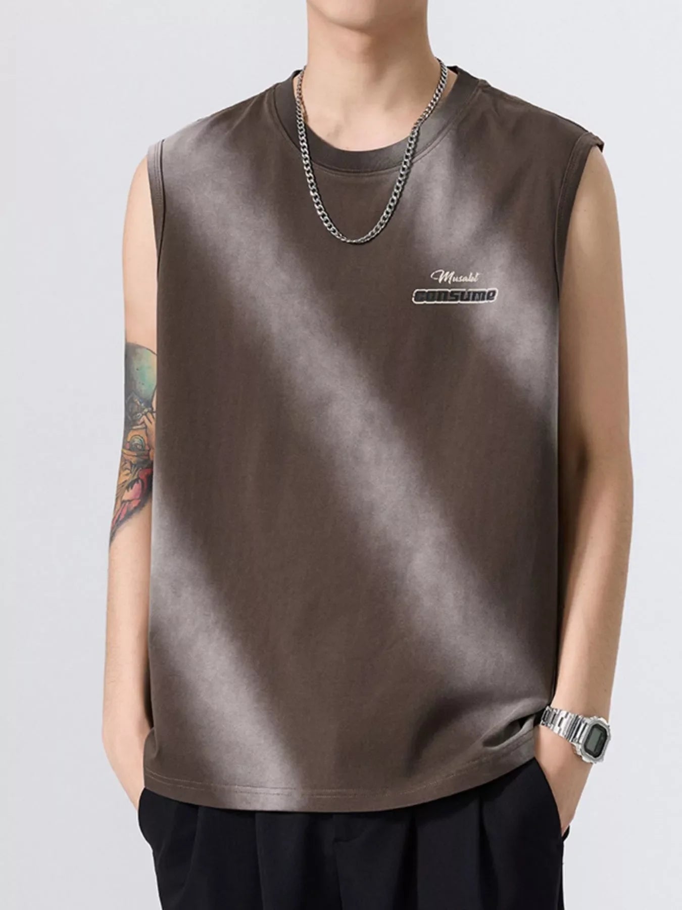 Men's Plus Size Round Neck Tank