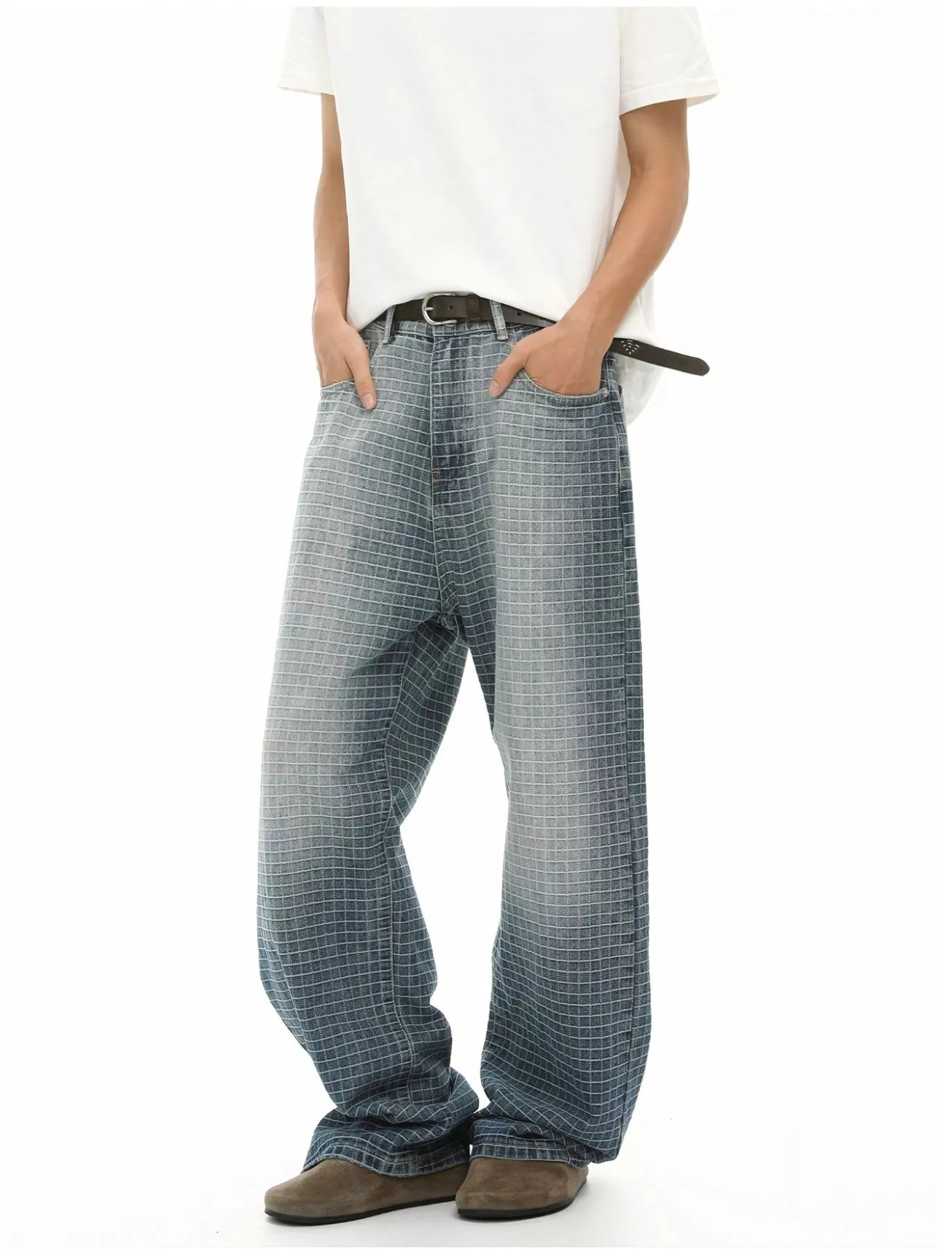 Men's Plaid Relaxed Fit Jeans