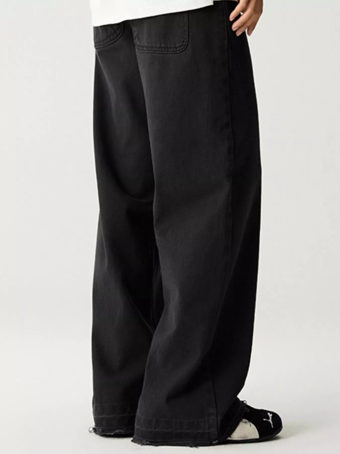 Men's Wash Relaxed Fit Wide Leg Jeans