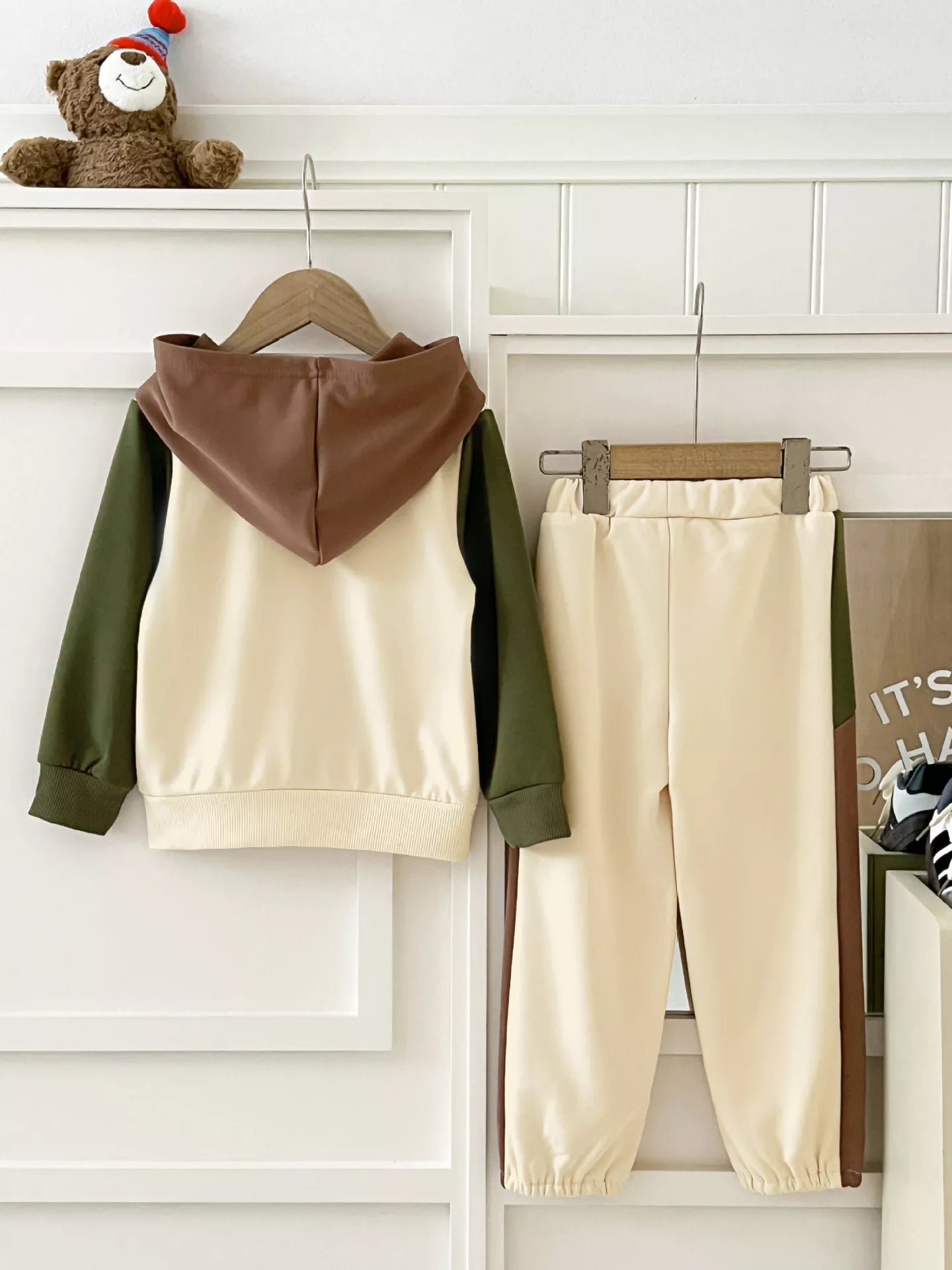 Children's Color Block Hoodie and Pants Set