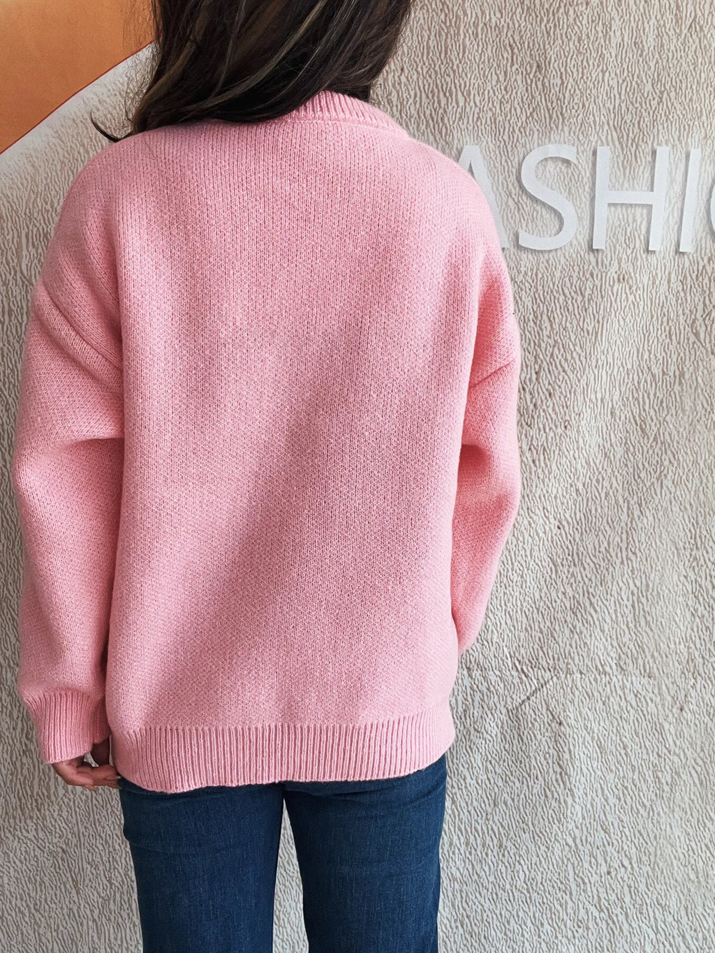 Cherry Round Neck Long Sleeve Sweater