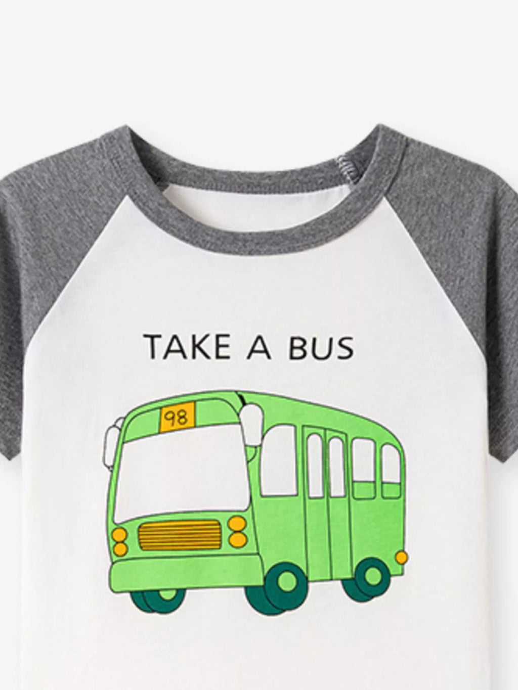 Children's Cartoon Vehicle Graphic Raglan Sleeve T-Shirts