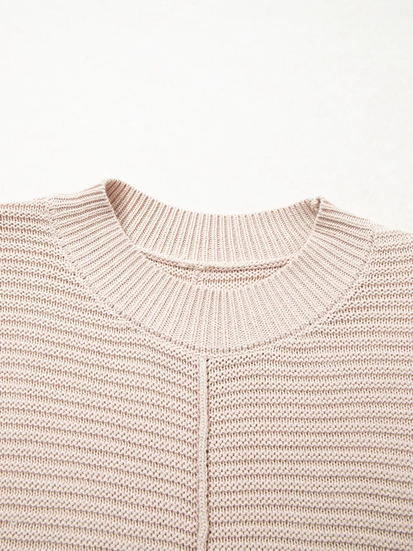 Texture Knitted Dropped Shoulder Sweater
