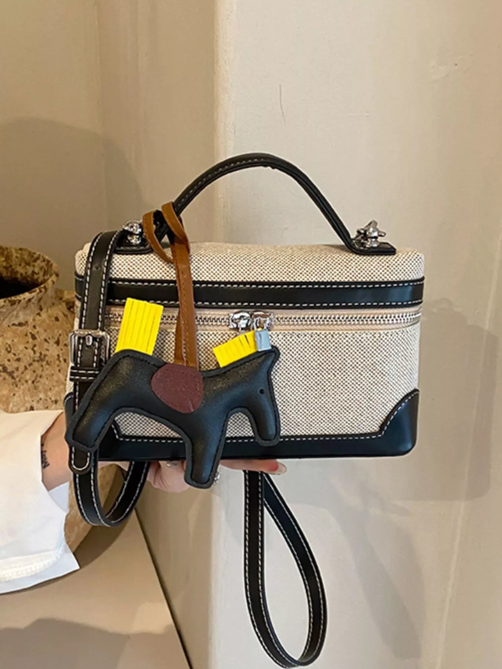 Top Handle Detachable Strap Handbag