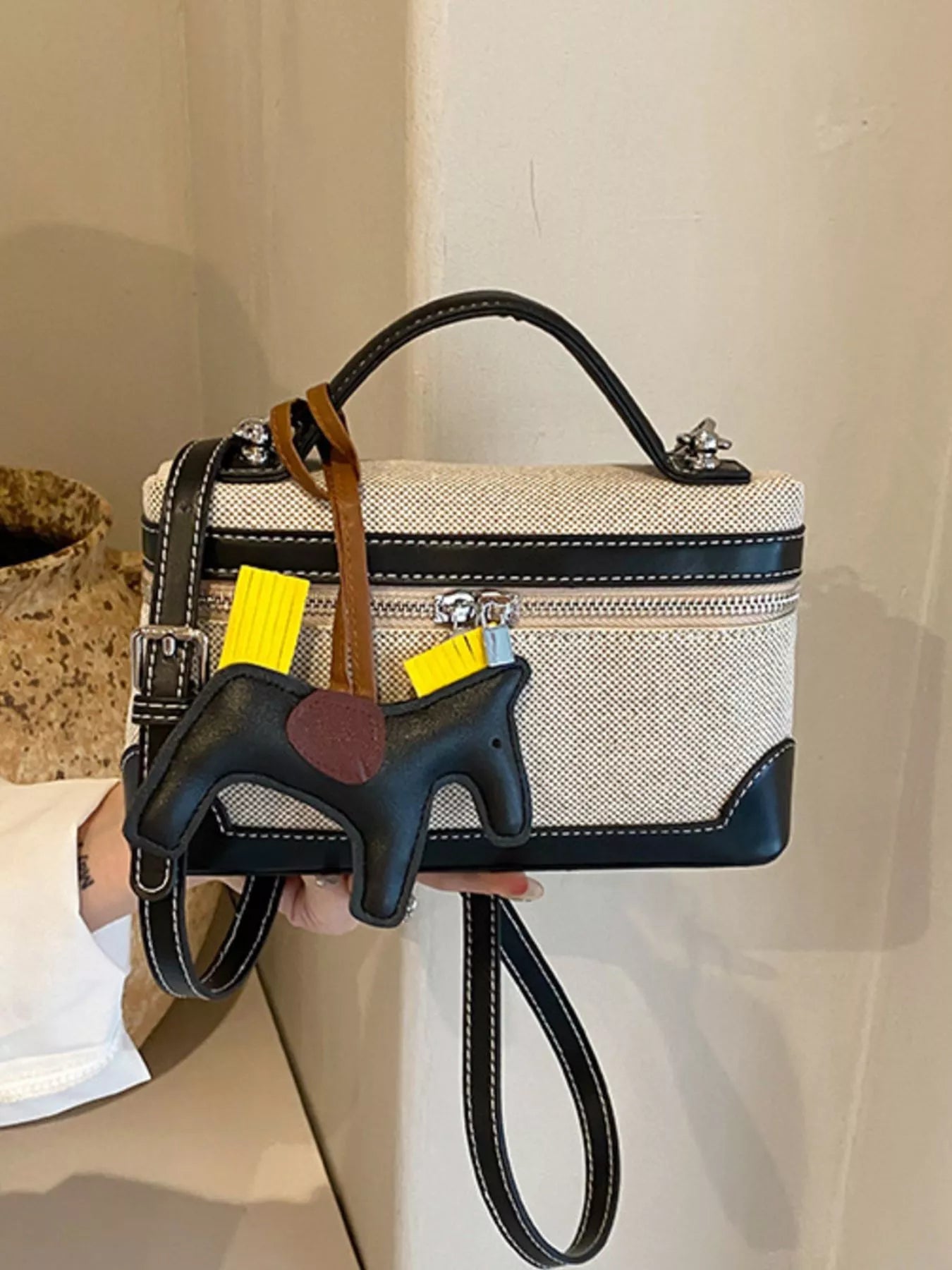 Top Handle Detachable Strap Handbag