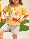 Children's Bunny Graphic Tee & Checkered Shorts Set