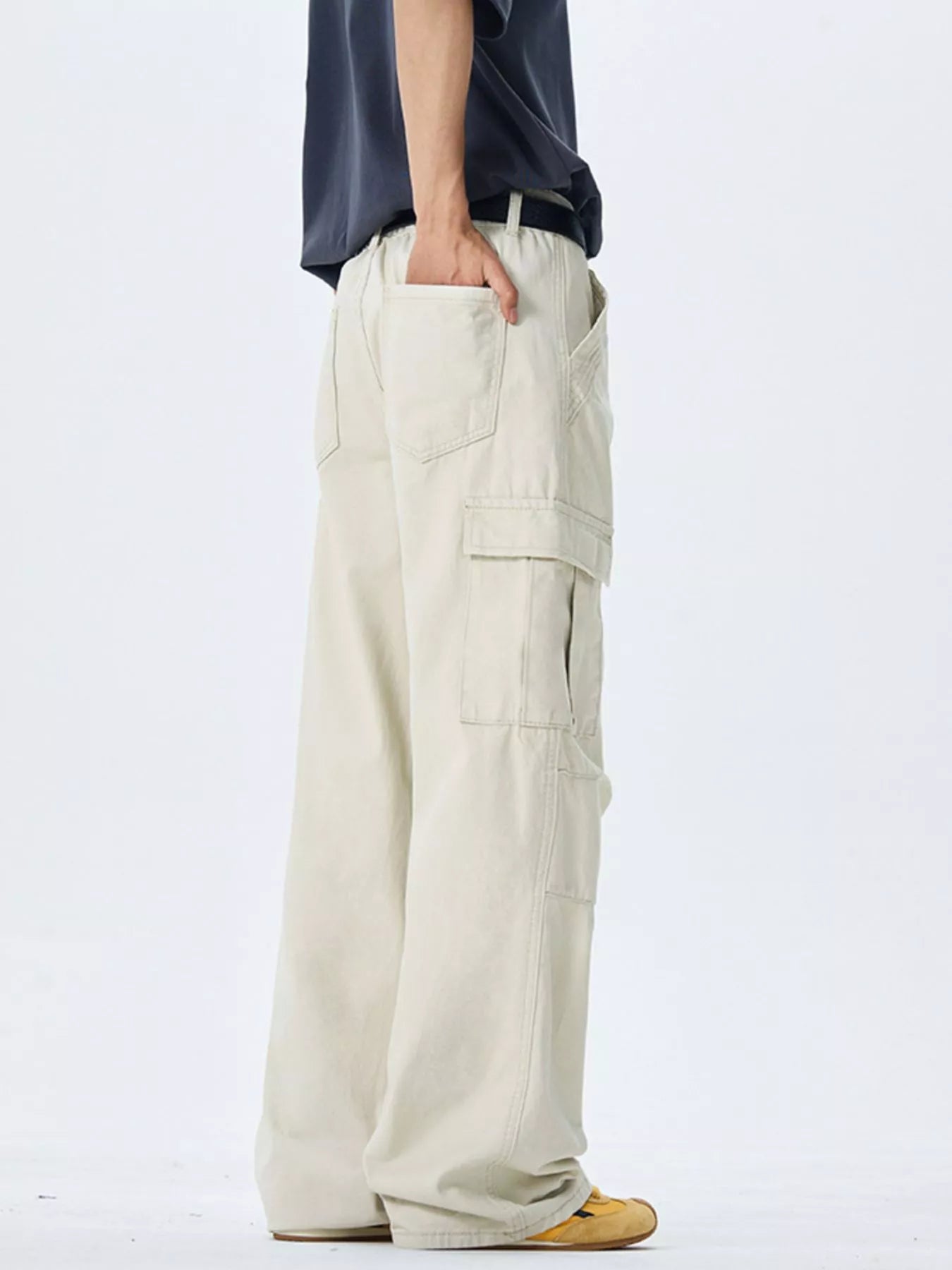 Men's Full Size Wide Leg Cargo Pants Plus Size