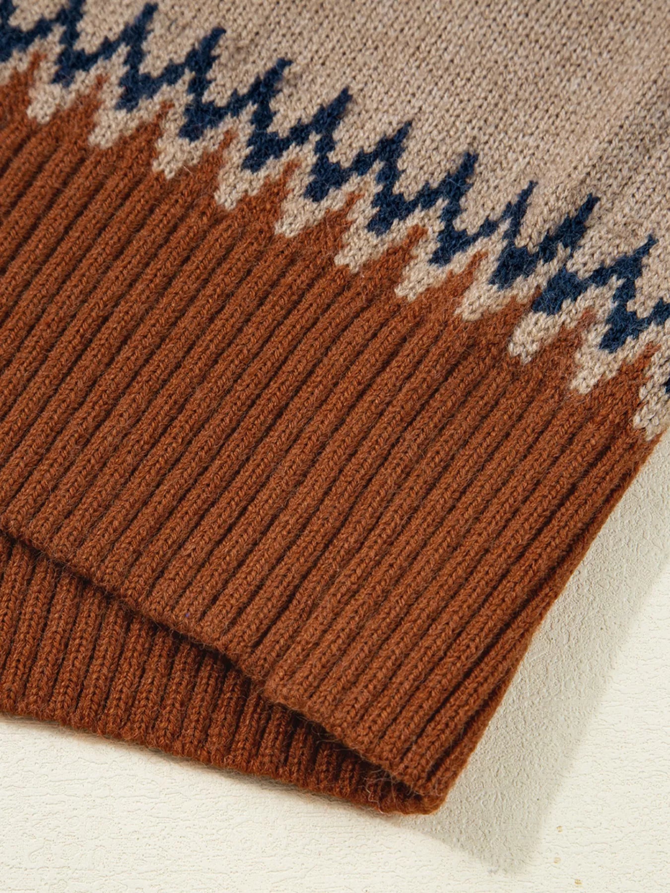 Color Block Crew Neck Sweater