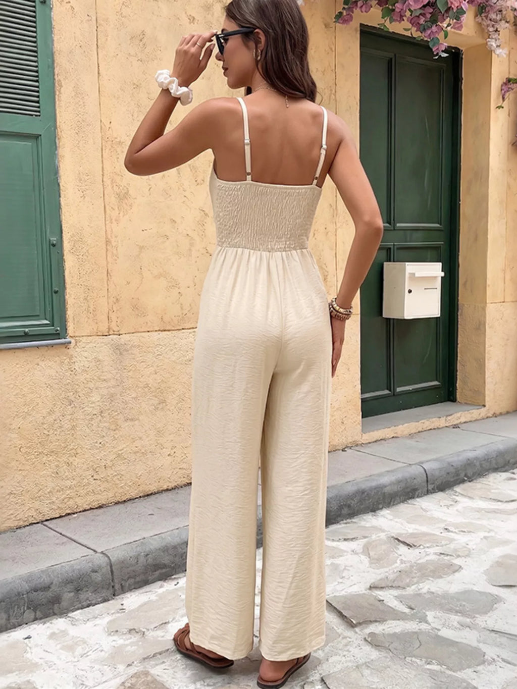 Lace Trim Spaghetti Strap Jumpsuit