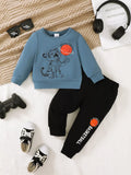 Children's Tiger Basketball Graphic Top and Pants Casual Set
