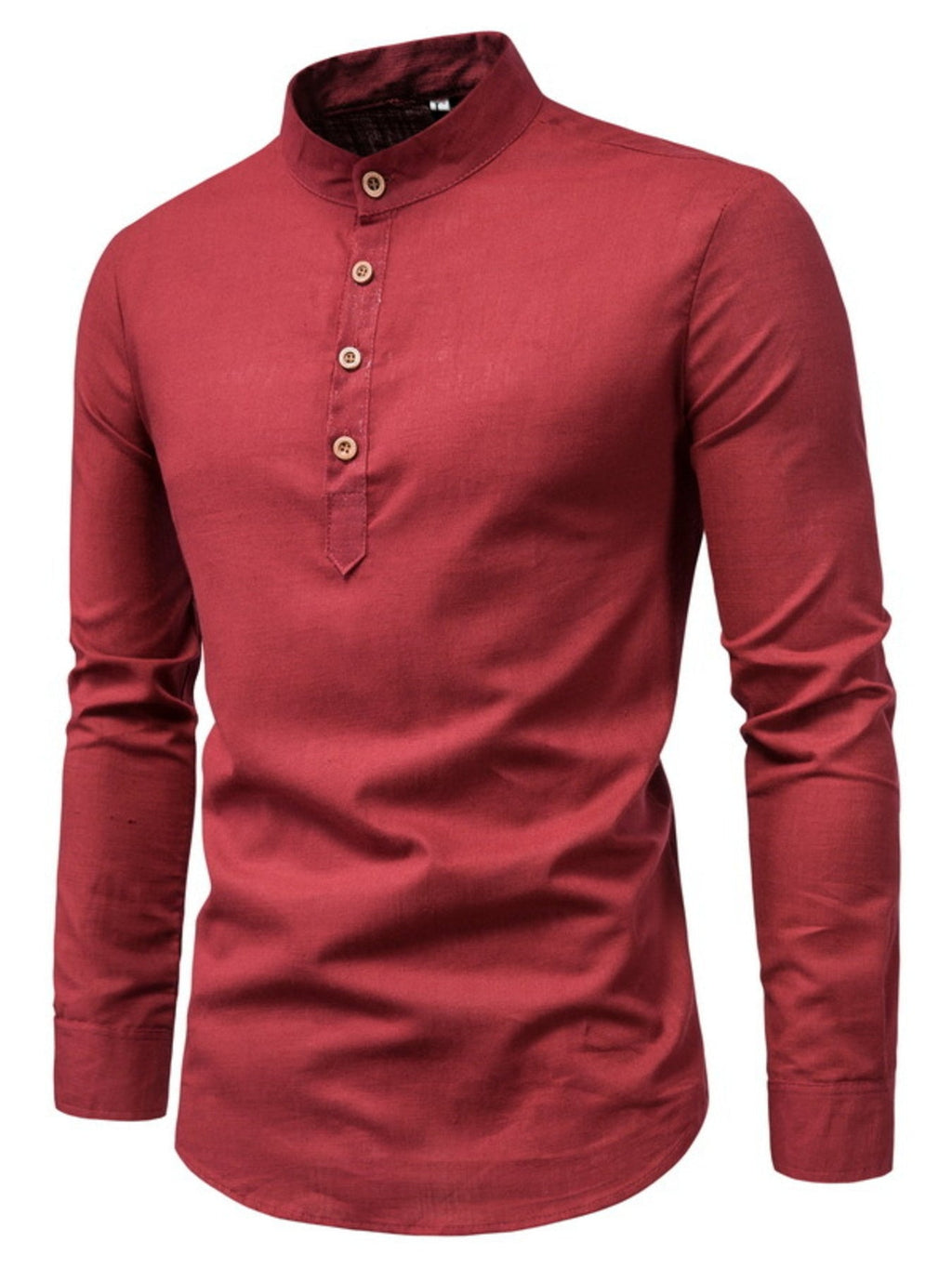 Men's Plus Size Button Detail Long Sleeve Shirt