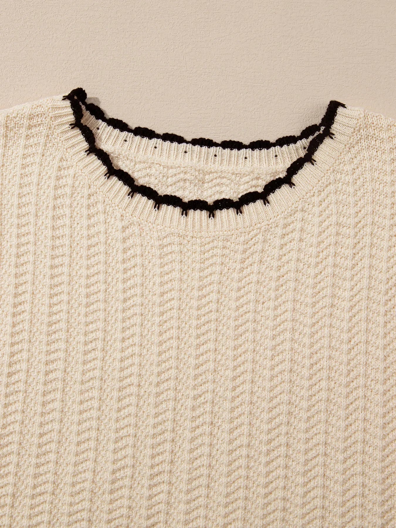 Contrast Trim Boxy Fit Sweater Vest