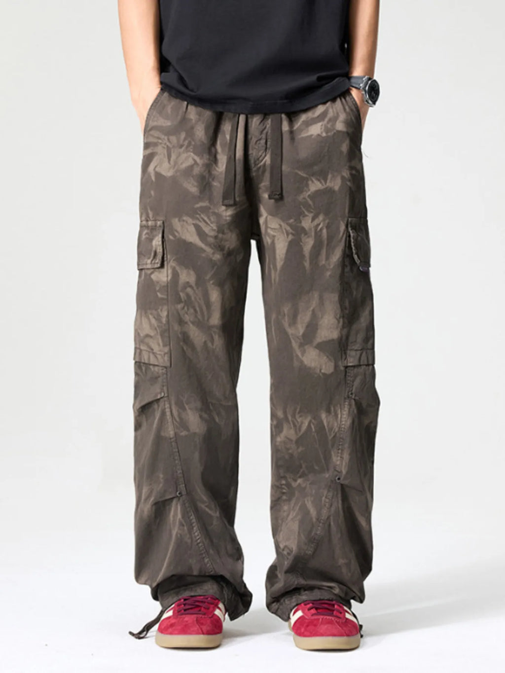 Men's Full Size Wide Leg Cargo Pants Plus Size
