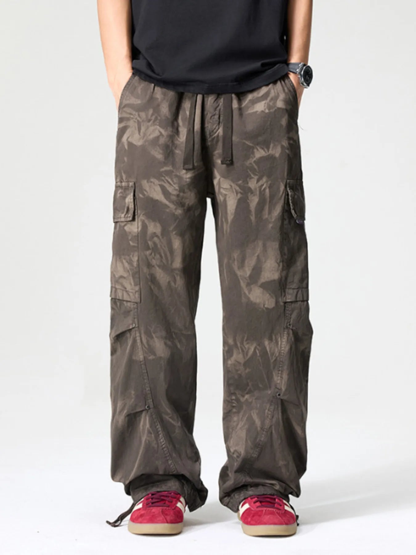 Men's Full Size Wide Leg Cargo Pants Plus Size